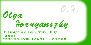 olga hornyanszky business card